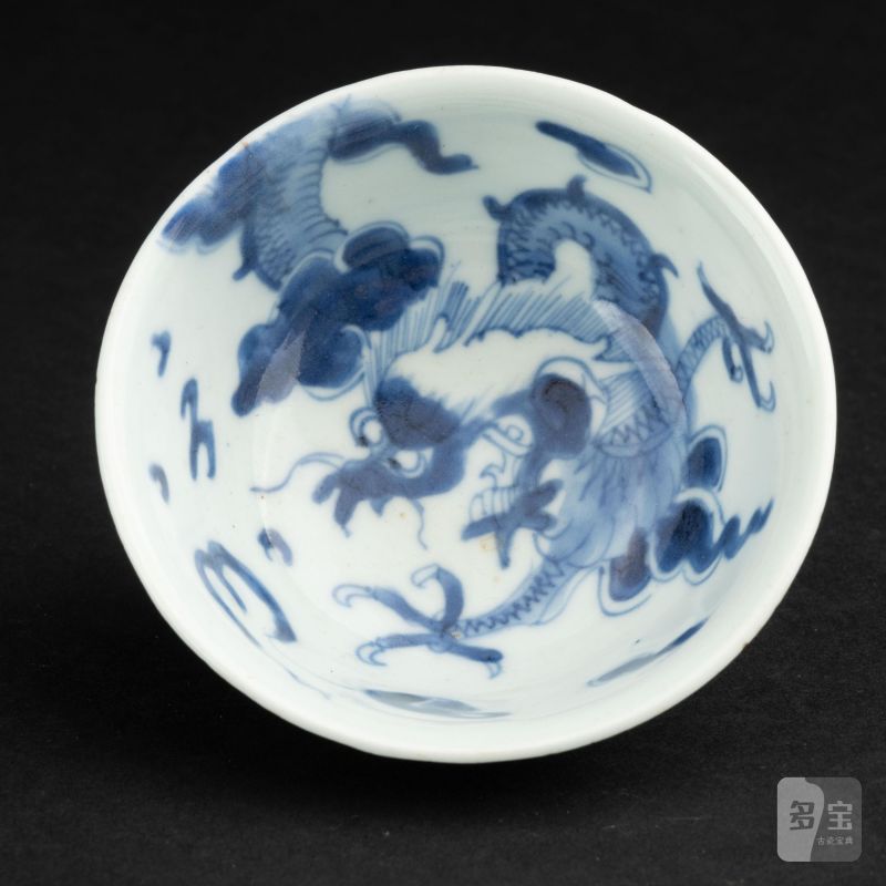    清 青花過墻龍碗 - 图5